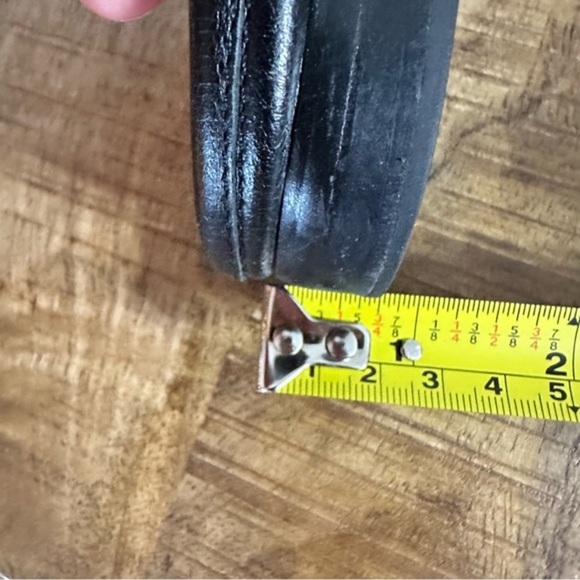 Banana Republic Mules Snake Embossed Black Leather Open Back Slides Loafers - Picture 8 of 9